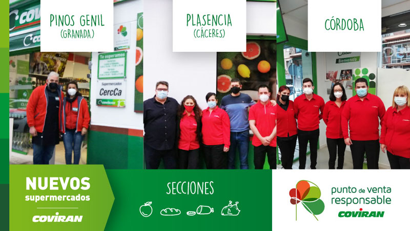 Covirán inaugura tres nuevas tiendas en Cáceres, Córdoba y Granada
