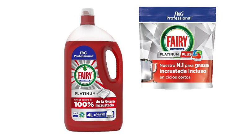 El lavavajillas líquido a mano Fairy Professional Platinum y las cápsulas automáticas Fairy Professional Platinum Plus están disponibles a nivel nacional en los principales distribuidores Cash y mayoristas
