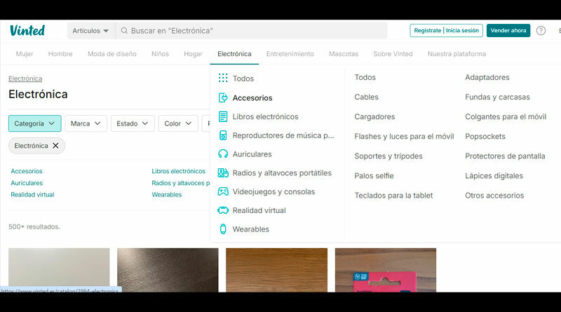 Vinted añade la categoría de Electrónica en la oferta de su app