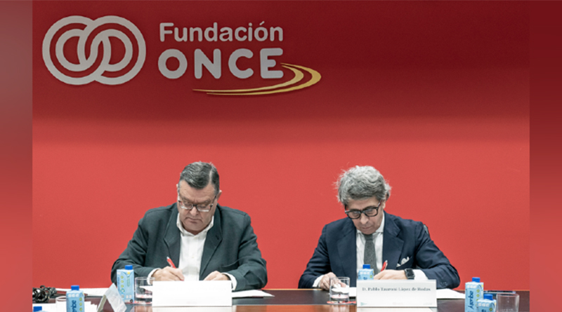 El convenio ha sido suscrito por el director de Relaciones Sociolaborales, Pablo Tauroni López de Rodas, y el director general de Fundación ONCE, José Luis Martínez Donoso